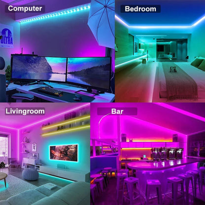 5 to 30M Length Waterproof LED Strip Lights with Bluetooth Control