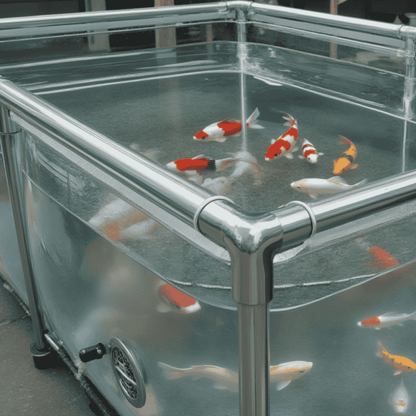 500 Gallon Clear Sides Koi Tank – Large Aquarium for Aquaculture (78.7in × 59.1in × 23.6in)
