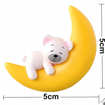 Adorable Floating Moon Series Aquarium Decoration Cartoon PVC Fish Tank Ornament Moon Bear, Cat, Dog, Rabbit