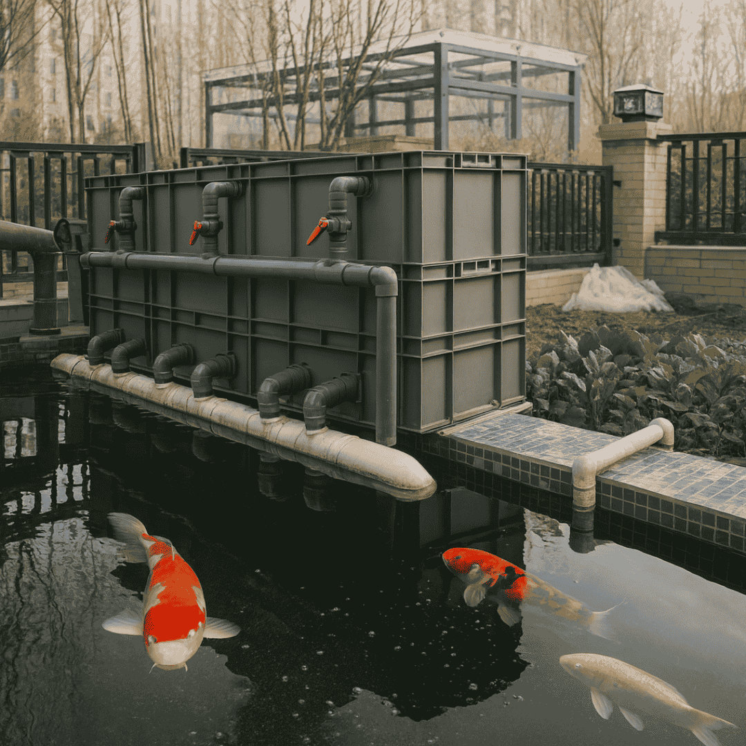 Extra Large Advanced Canister Layer Box Filter for Up To 2000 Gallons Koi Fish Ponds and Aquaculture Fish Tanks