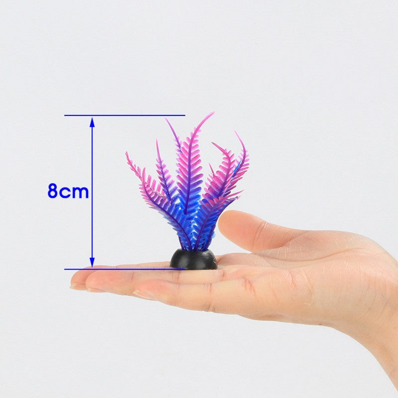 Aquarium Decoration Set with Artificial Plants and Rocks