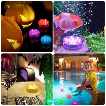 4-Pack Submersible RGB LED Lights with Remote Control