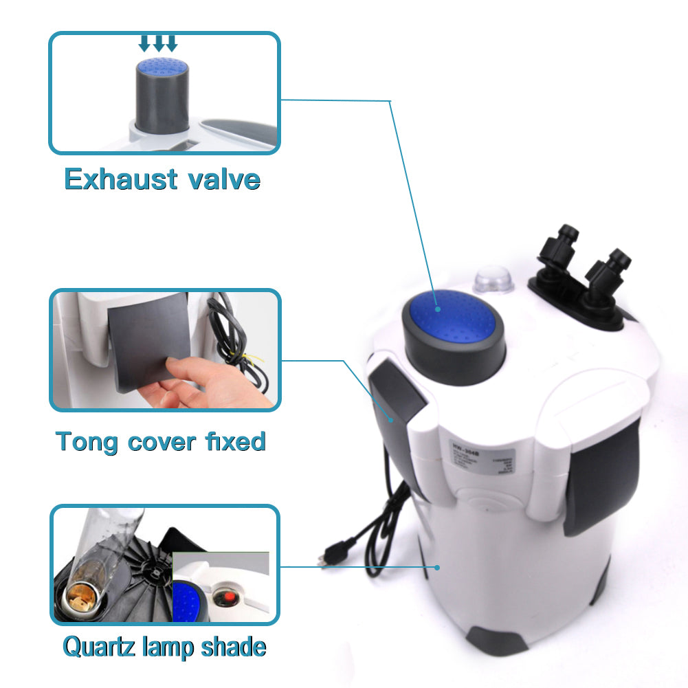 Canister Filter with UV Lamp for Aquariums