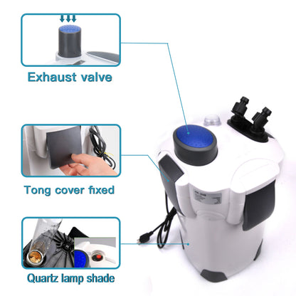 Canister Filter with UV Lamp for Aquariums