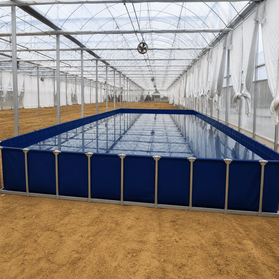 Rectangular Galvanized Frame Black or Blue Fish Farming Tanks