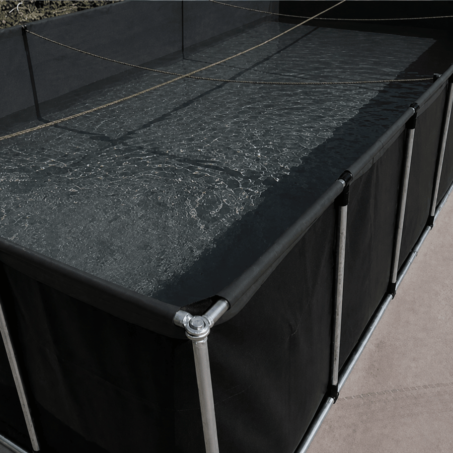 Rectangular Galvanized Frame Black or Blue Fish Farming Tanks