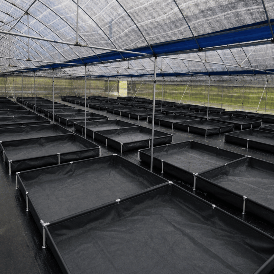 Rectangular Galvanized Frame Black or Blue Fish Farming Tanks