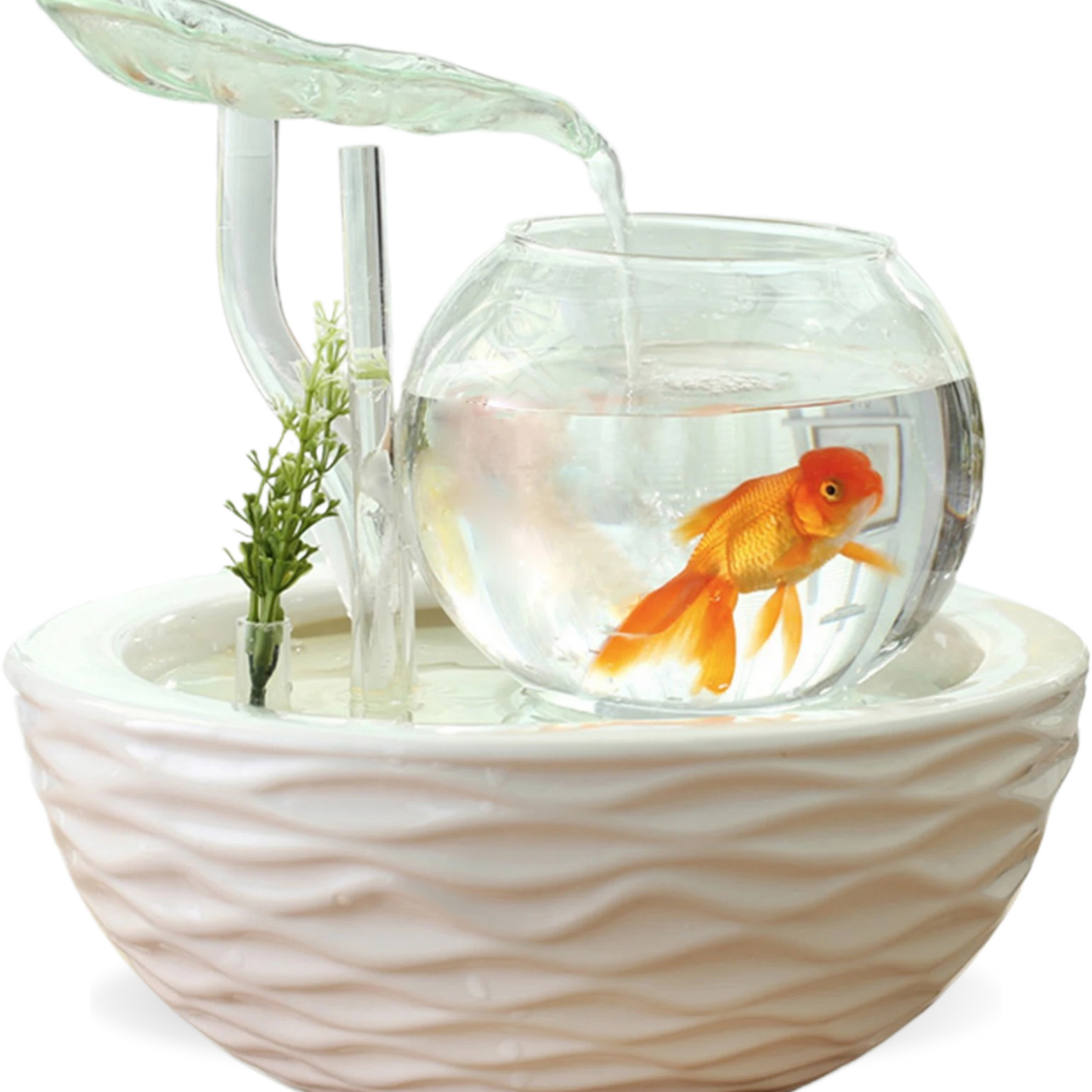 Elegant 2 in 1 Tabletop Humidifier and Fish Bowl with LED Light