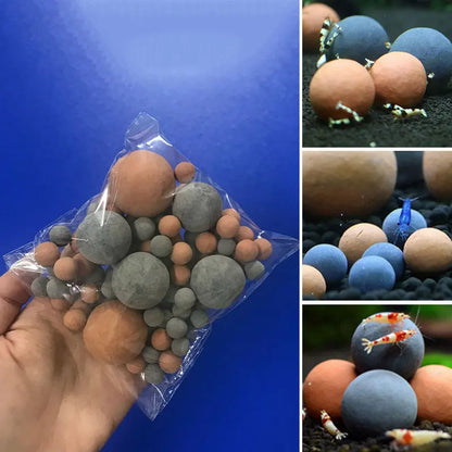 Mineral Ball Crystal Red Bee Tourmaline Balls for Shrimp Tanks Long-Lasting Water Purification