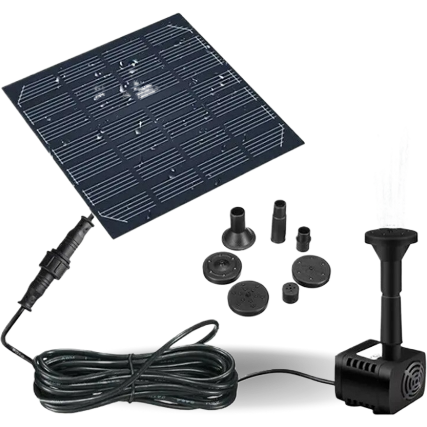 Solar Fountain Pump Set with LED Lights for Pond, Pool & Garden