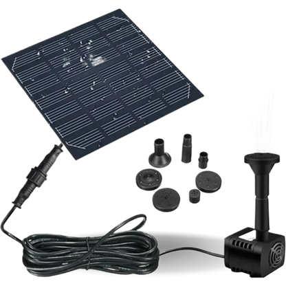 Solar Fountain Pump Set with LED Lights for Pond, Pool & Garden