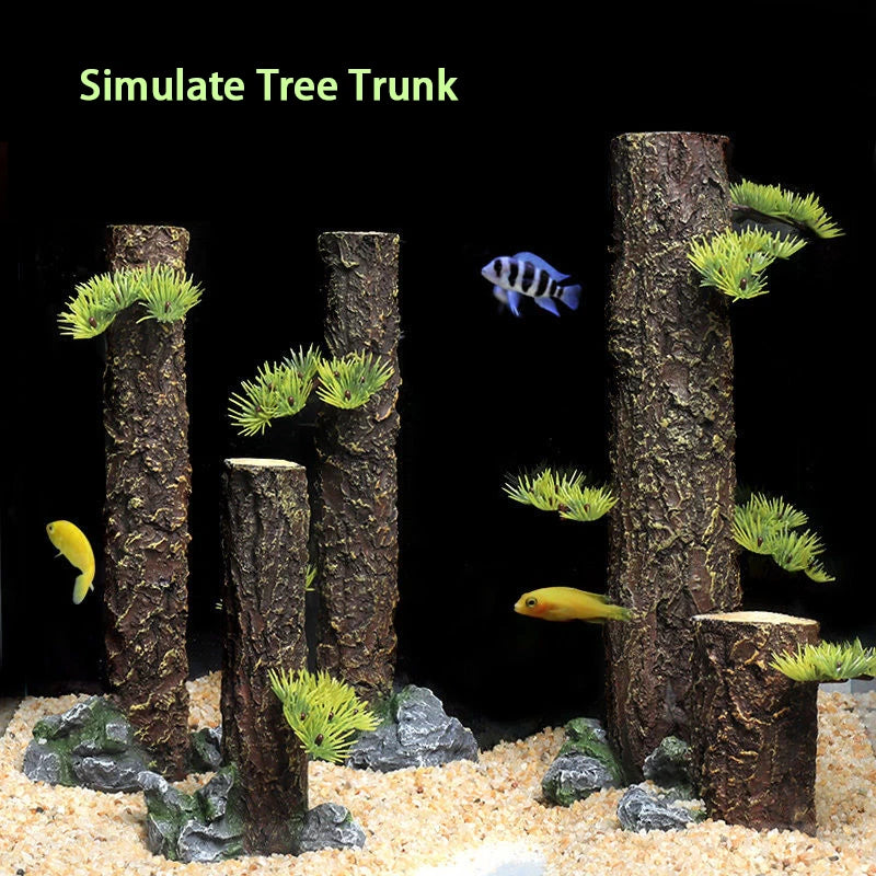 Resin Driftwood Aquarium Ornament  Natural Tree Trunk Decor