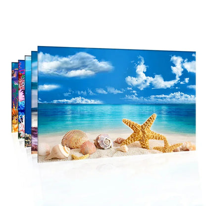 Double-Sided Aquarium Background Decoration Sticker Realistic 3D Aquascape Poster for Fish Tanks