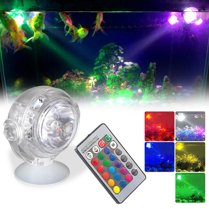 Aquarium USB LED Spotlight Colorful Gradient Waterproof Diving Light with Remote Control