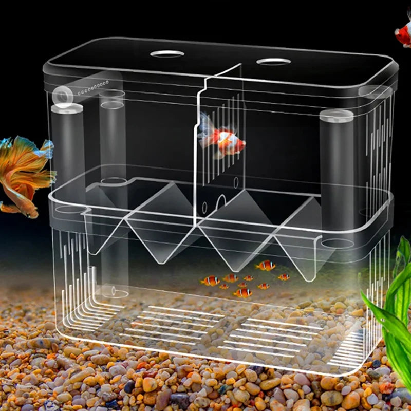 Acrylic Double Deck Aquarium Fish Breeding Isolation Box