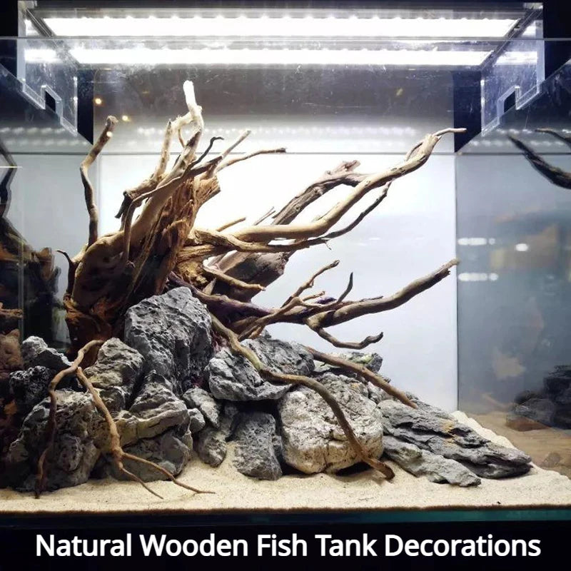 Natural Wooden Tree Driftwood Branch for Aquarium Rustic Fish Tank Ornament Decorations Fish Landscaping Tree Roots Supplies