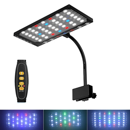 USB Aquarium LED Light Full Spectrum Grow Lamp with Adjustable Brightness, Timer, and 360° Rotatable Design