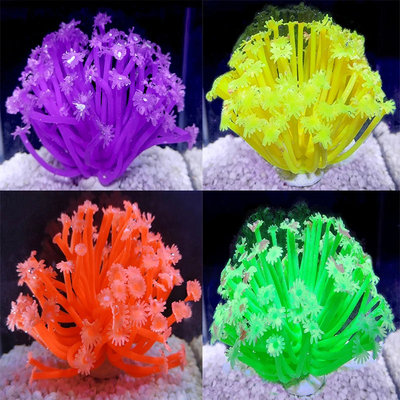 Artificial Coral Aquarium Fish Tank Decoration Soft Simulation Water Grass Ornament for Freshwater and Saltwater Tanks