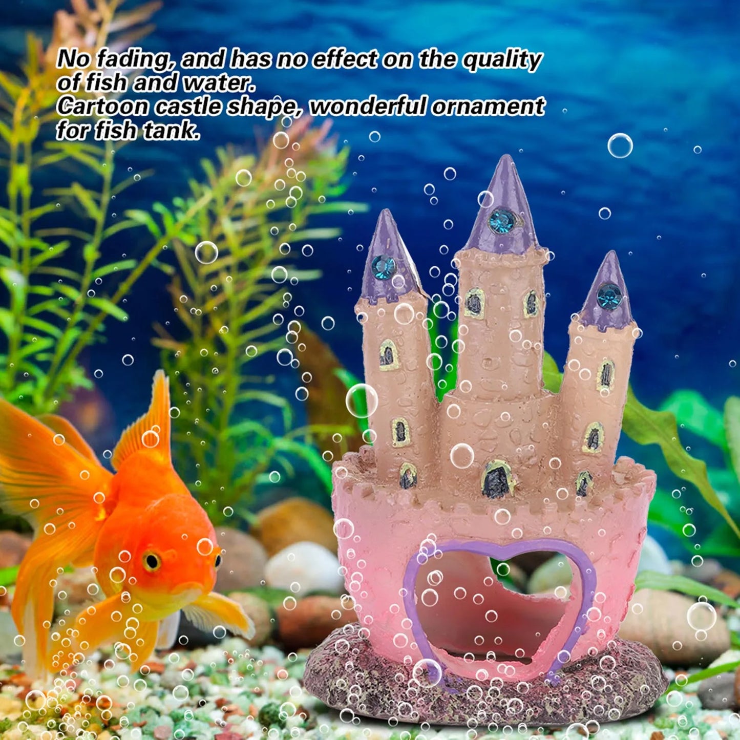 Cartoon Castle Resin Aquarium Decoration Fun Fish Tank Landscape Ornament