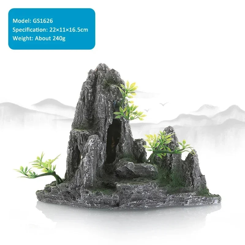 Resin Aquarium Landscape Rockery Decoration Natural Fish Tank Landscaping Ornament Aquariums Accessories