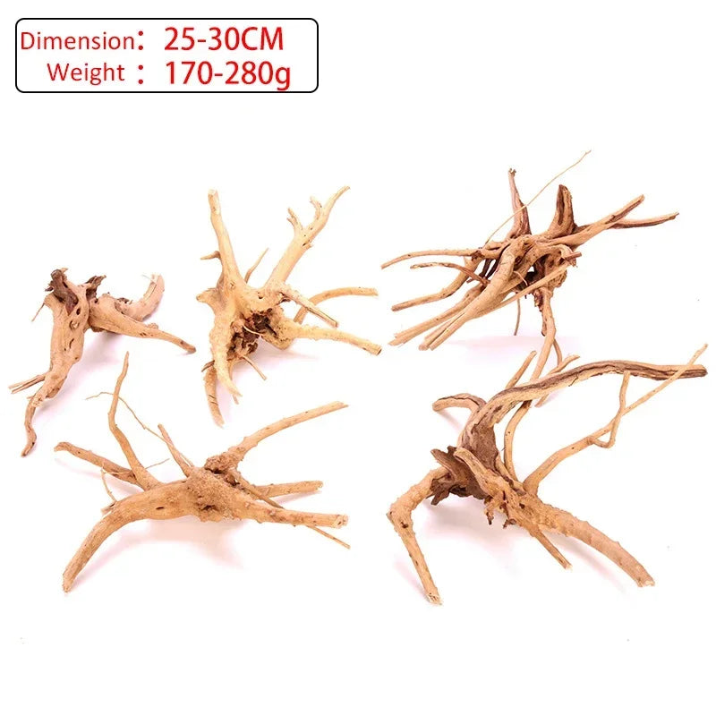 Natural Wooden Tree Driftwood Branch for Aquarium Rustic Fish Tank Ornament Decorations Fish Landscaping Tree Roots Supplies