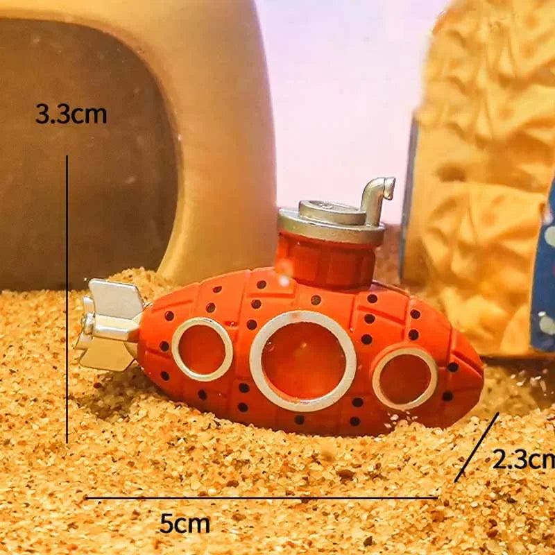 Resin Submarine Aquarium Ornament Fish Tank Decoration & Shrimp Shelter Cave