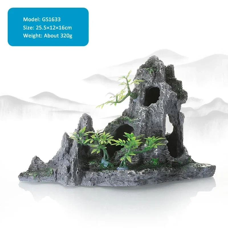 Resin Aquarium Landscape Rockery Decoration Natural Fish Tank Landscaping Ornament Aquariums Accessories