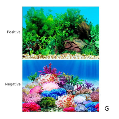 Double-Sided Aquarium Background Decoration Sticker Realistic 3D Aquascape Poster for Fish Tanks