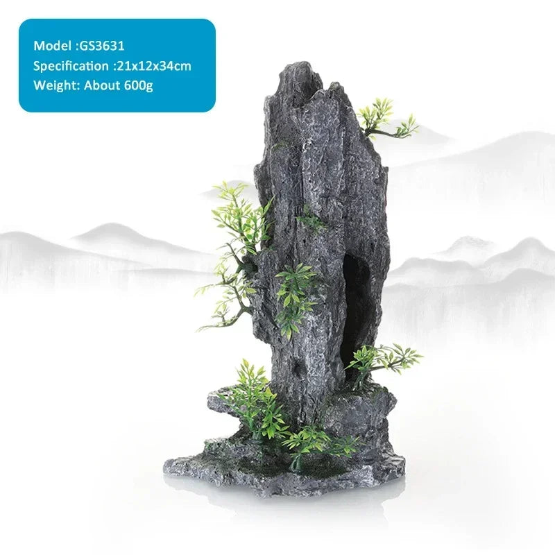 Resin Aquarium Landscape Rockery Decoration Natural Fish Tank Landscaping Ornament Aquariums Accessories