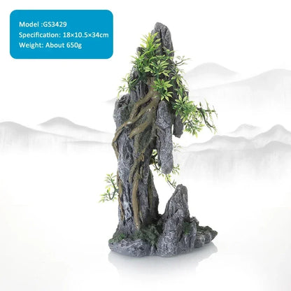 Resin Aquarium Landscape Rockery Decoration Natural Fish Tank Landscaping Ornament Aquariums Accessories