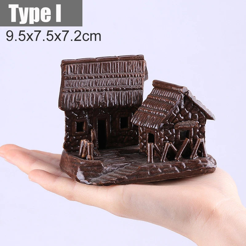 Retro Mini Chinese Bungalow Resin Ornament Aquarium Fish Tank Landscaping Decoration