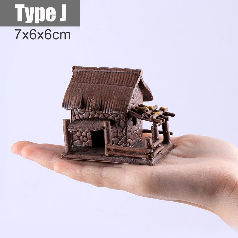 Retro Mini Chinese Bungalow Resin Ornament Aquarium Fish Tank Landscaping Decoration