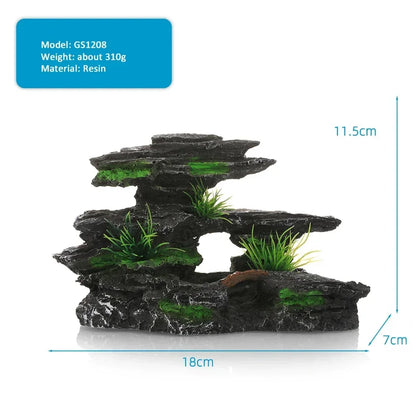 Resin Aquarium Landscape Rockery Decoration Natural Fish Tank Landscaping Ornament Aquariums Accessories