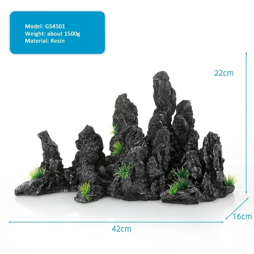 Resin Aquarium Landscape Rockery Decoration Natural Fish Tank Landscaping Ornament Aquariums Accessories