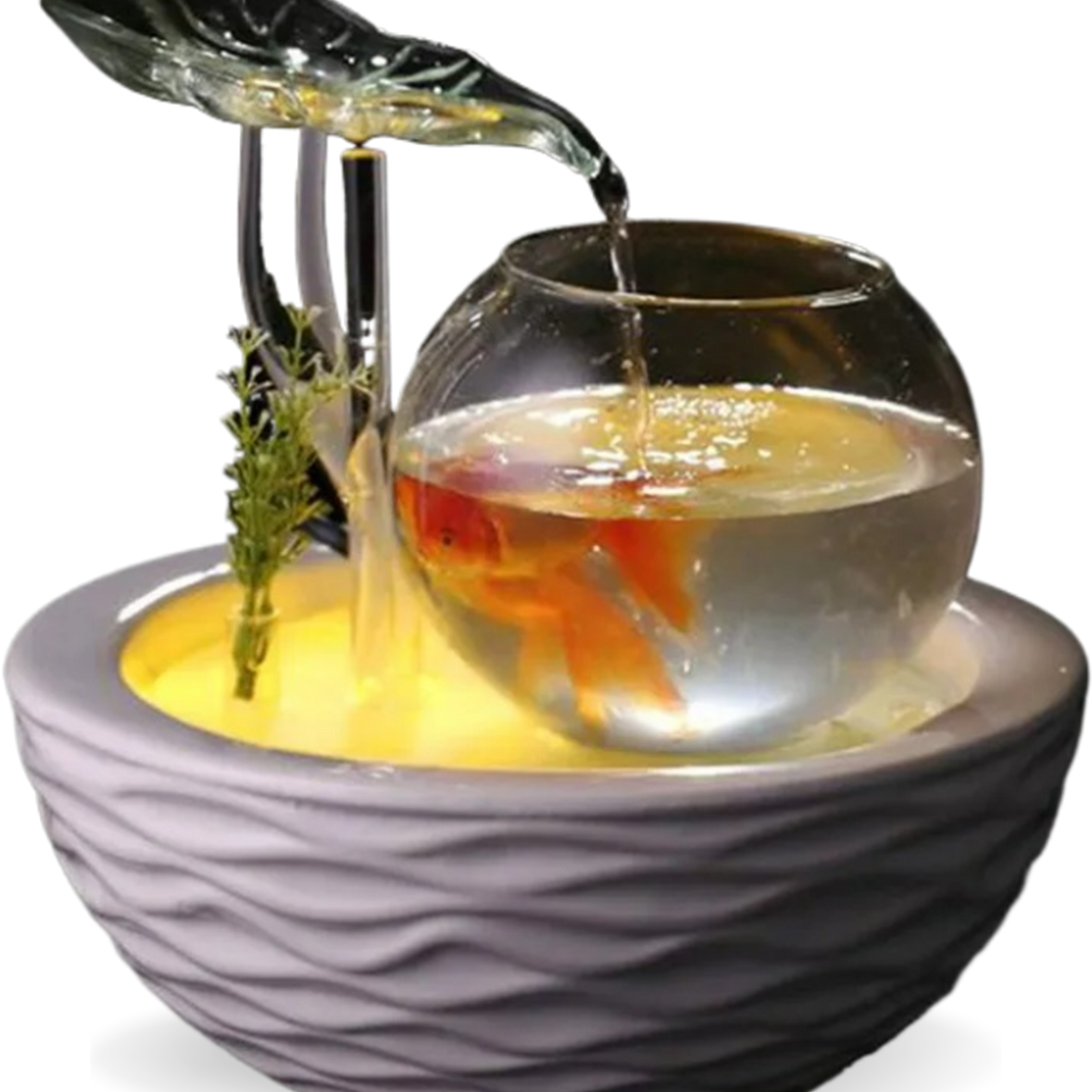 Elegant 2 in 1 Tabletop Humidifier and Fish Bowl with LED Light