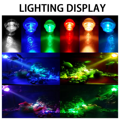 Aquarium USB LED Spotlight Colorful Gradient Waterproof Diving Light with Remote Control