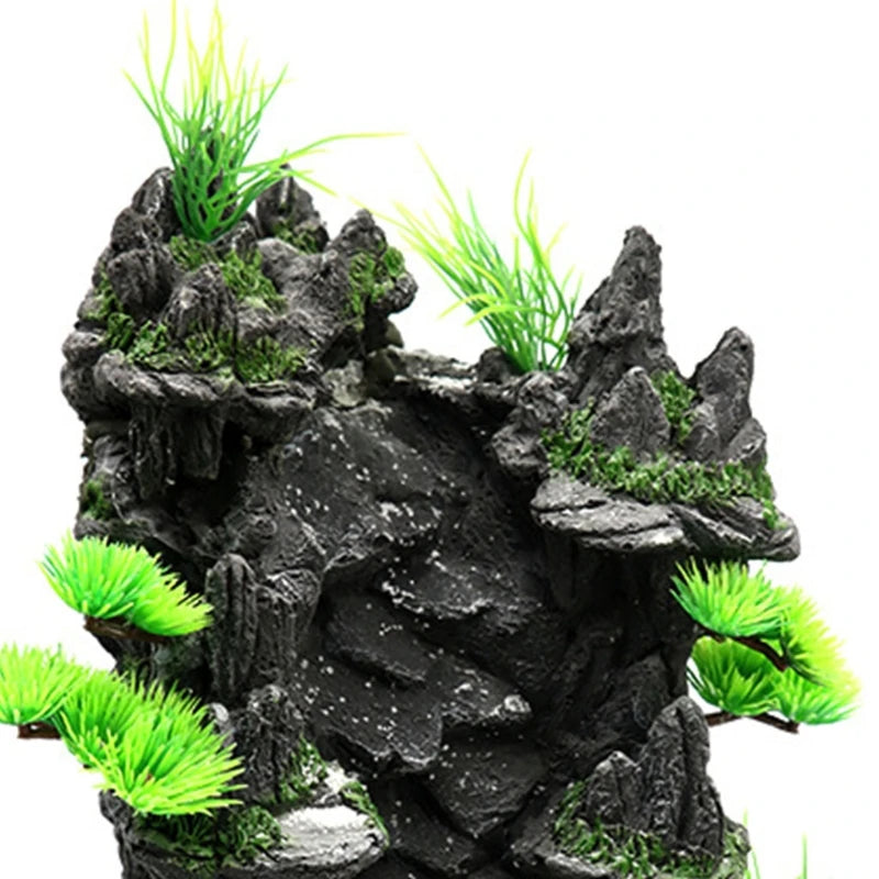 Artificial Resin Mountain Waterfall Aquarium Decoration Rock Landscape for Fish Tanks