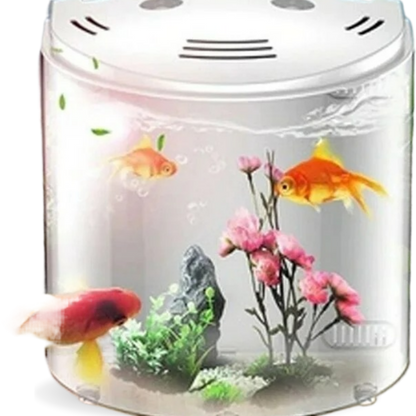 5L Self Cleaning Aquarium Set with Built-In Filter Fish Tank for Desktop