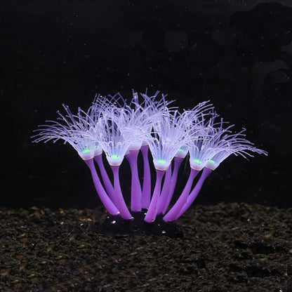 Silicone Glowing Artificial Coral Fish Tank Decoration Glow-in-the-Dark Aquarium Ornament