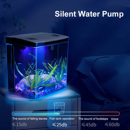 Fish Tank Living Room Small Mini Douyu Tank Household Tabletop Ecological Tank with Self-Circulating Back Filter for Goldfish