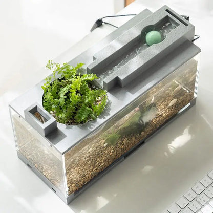 Compact Desktop Aquarium with Built In Oxygen Bar and USB Mute Filter