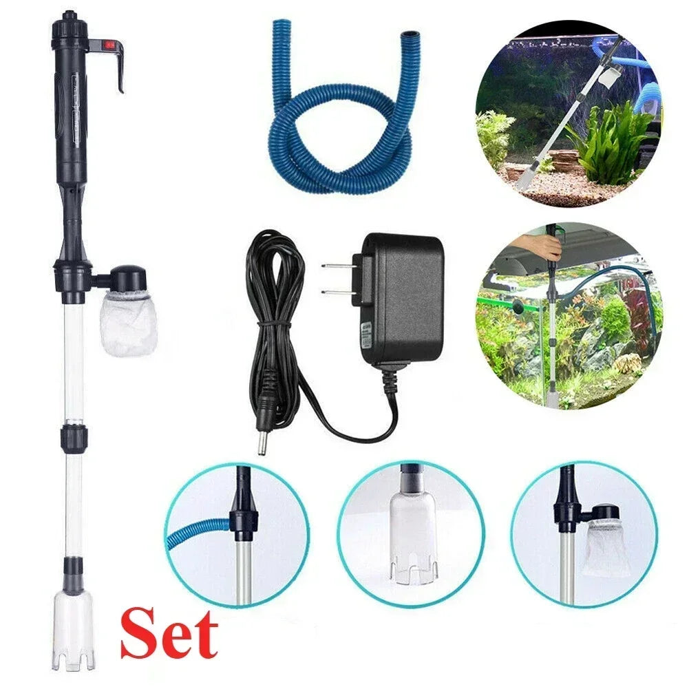 Electric Aquarium Fish Tank Siphon Pump and Gravel Cleaner Vacuum Effortless Water Changing and Cleaning