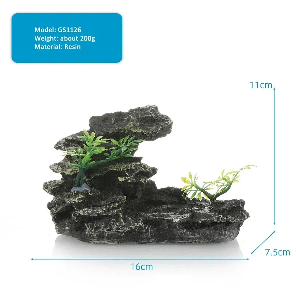 Resin Aquarium Landscape Rockery Decoration Natural Fish Tank Landscaping Ornament Aquariums Accessories