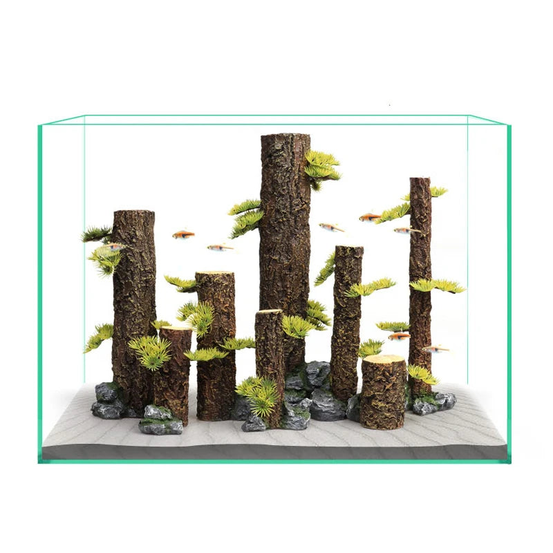 Resin Driftwood Aquarium Ornament  Natural Tree Trunk Decor