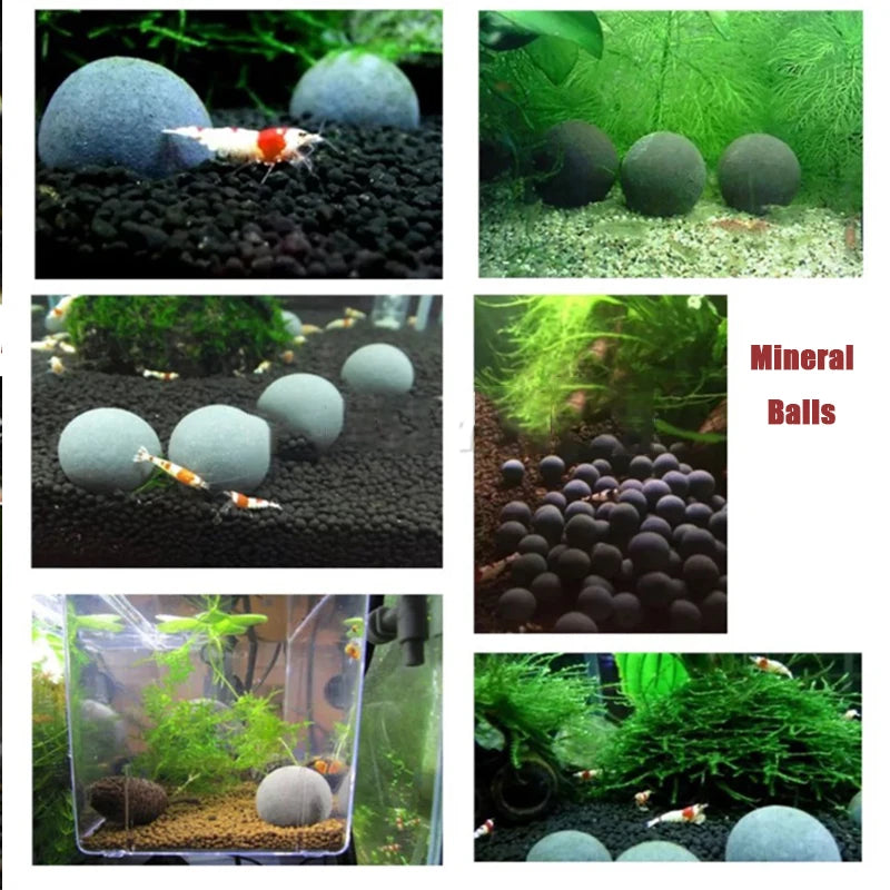 Mineral Ball Crystal Red Bee Tourmaline Balls for Shrimp Tanks Long-Lasting Water Purification