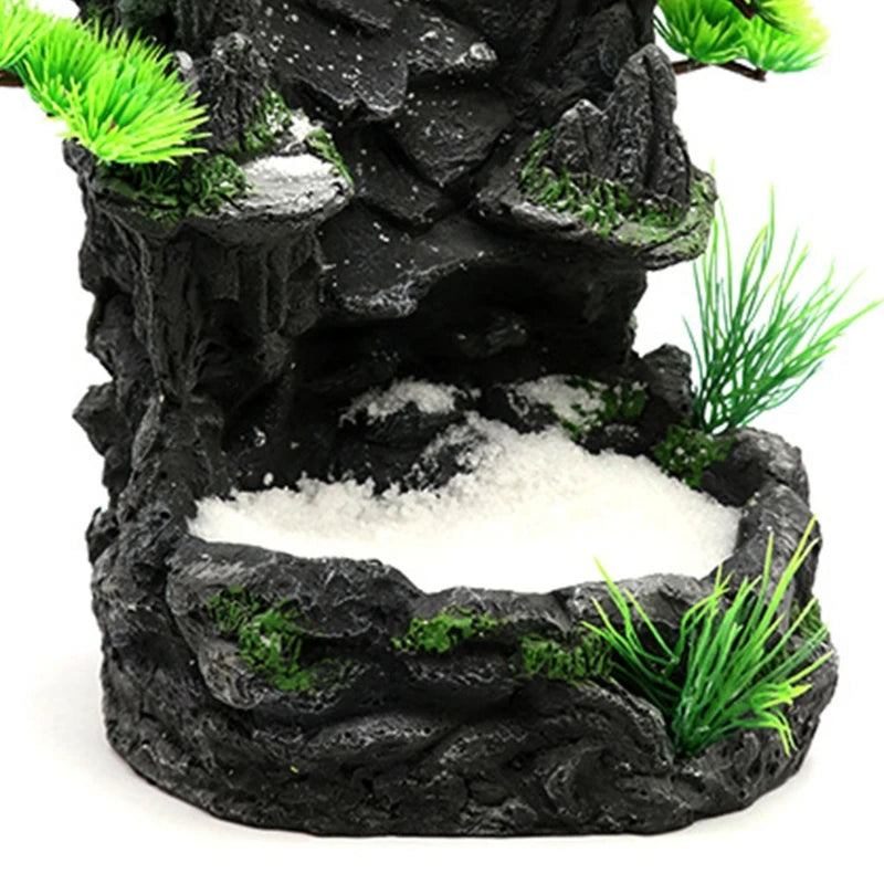 Artificial Resin Mountain Waterfall Aquarium Decoration Rock Landscape for Fish Tanks