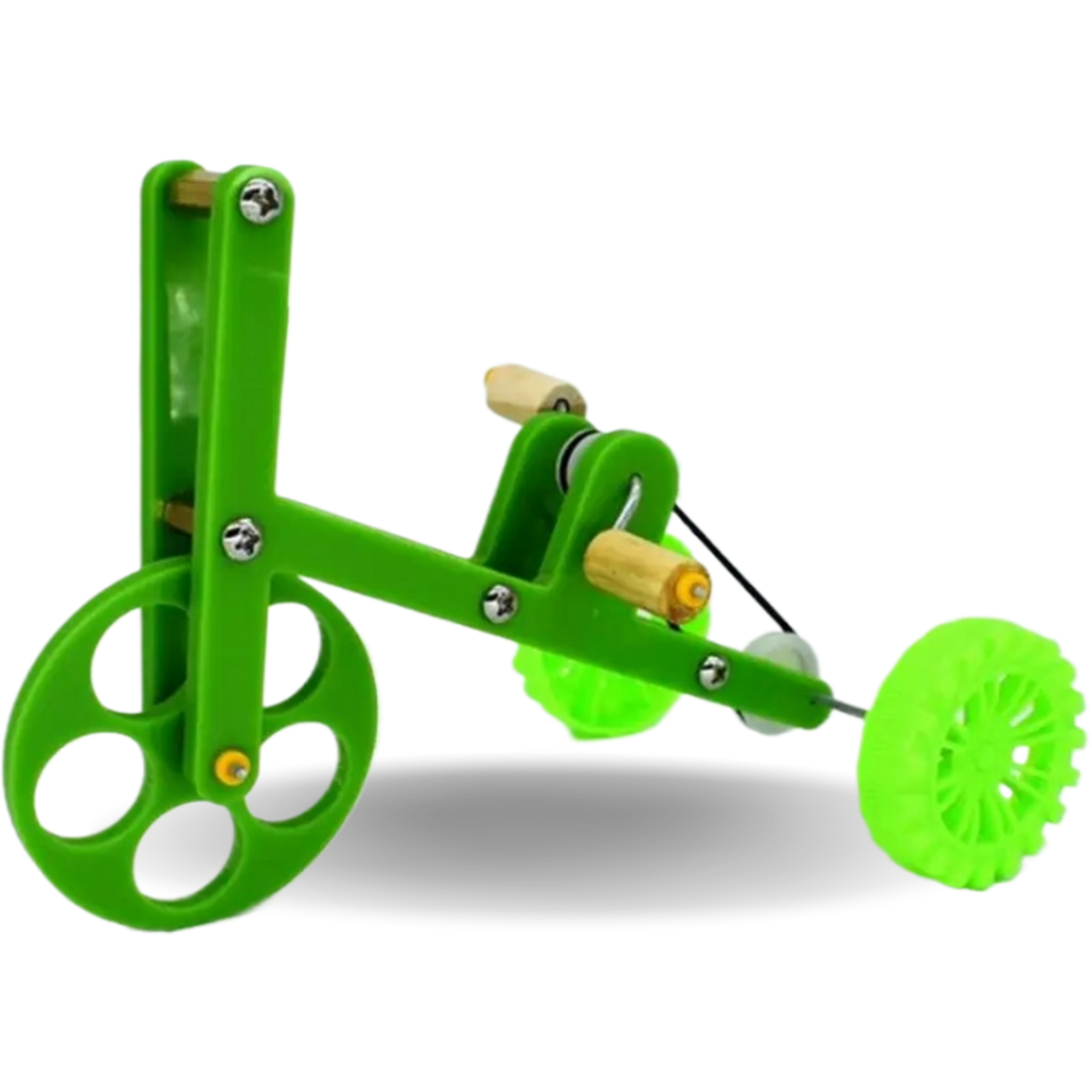 Parrot Green Bike Toy  Fun and Interactive Accessories for Birds