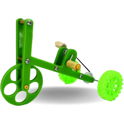 Parrot Green Bike Toy  Fun and Interactive Accessories for Birds