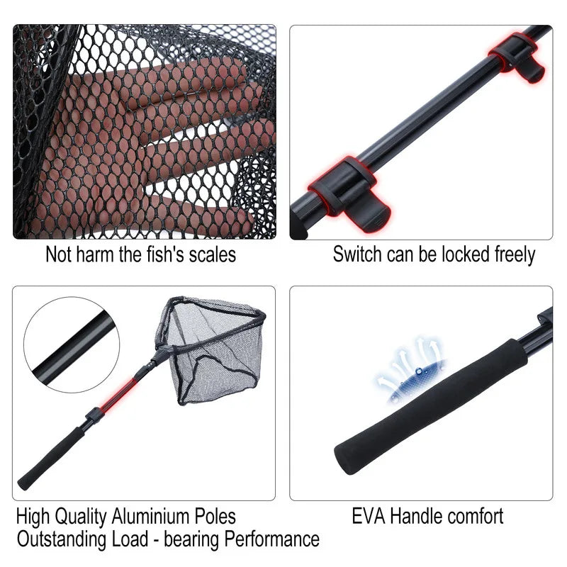 47 Inches Retractable Fly Fishing Net for Fish Farming, Aquaculture, Ponds, and Koi Care