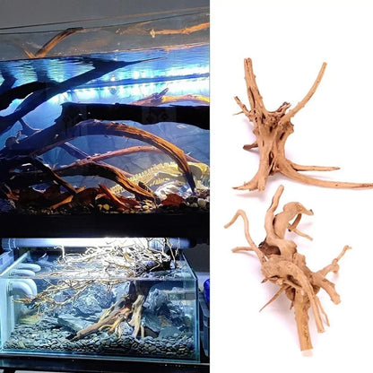 Natural Wooden Tree Driftwood Branch for Aquarium Rustic Fish Tank Ornament Decorations Fish Landscaping Tree Roots Supplies